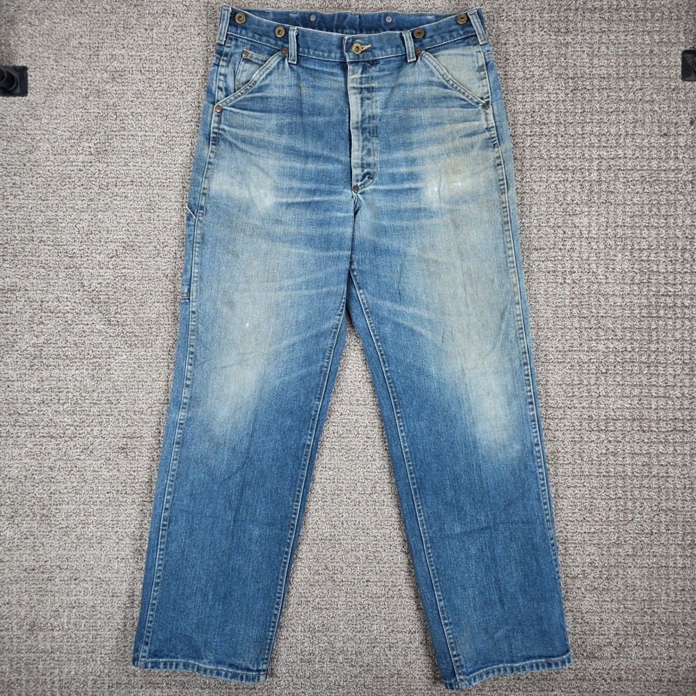 Vintage 60s/70s Lee 77 Boss Of The Road Jeans Mens Blue Pants Distressed 34x32